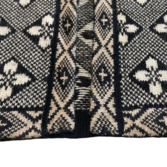 Vintage Alpaca Line Sweater Vest Open Front Black Off White Womens Peru ?SIZE - Picture 6 of 10